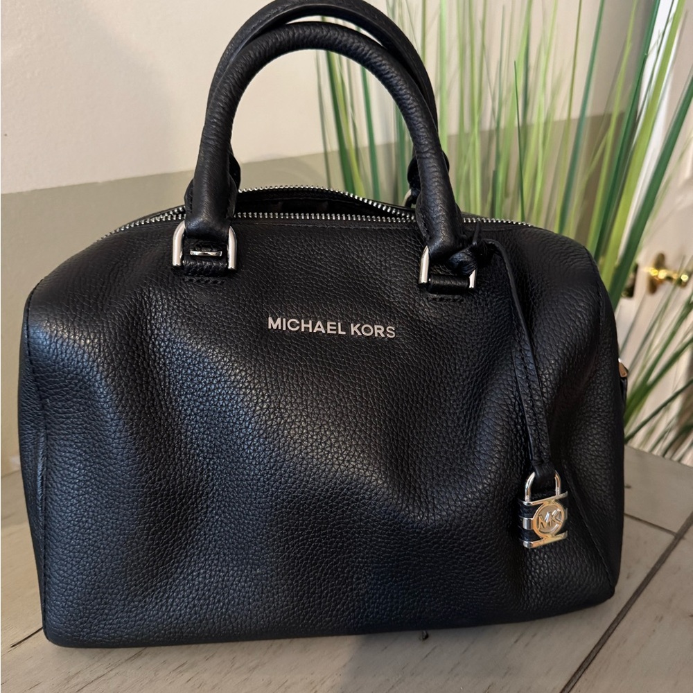 Michael Kors Black Pebbled Leather Satchel